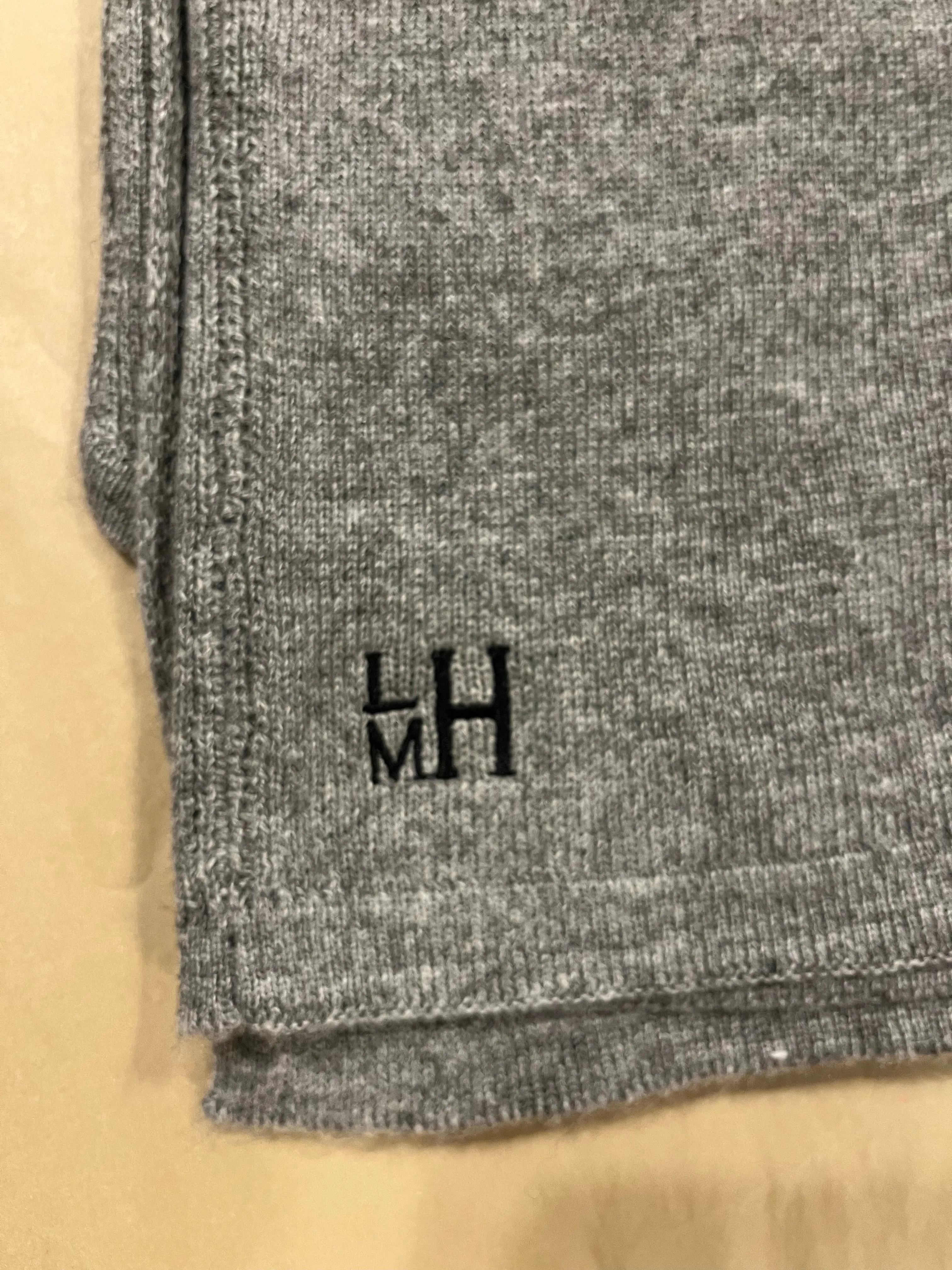 Our classic crew neck cashmere sweater *available in Black, H. Grey, Light blue, Terra cotta and Navy. Monogram Optional.