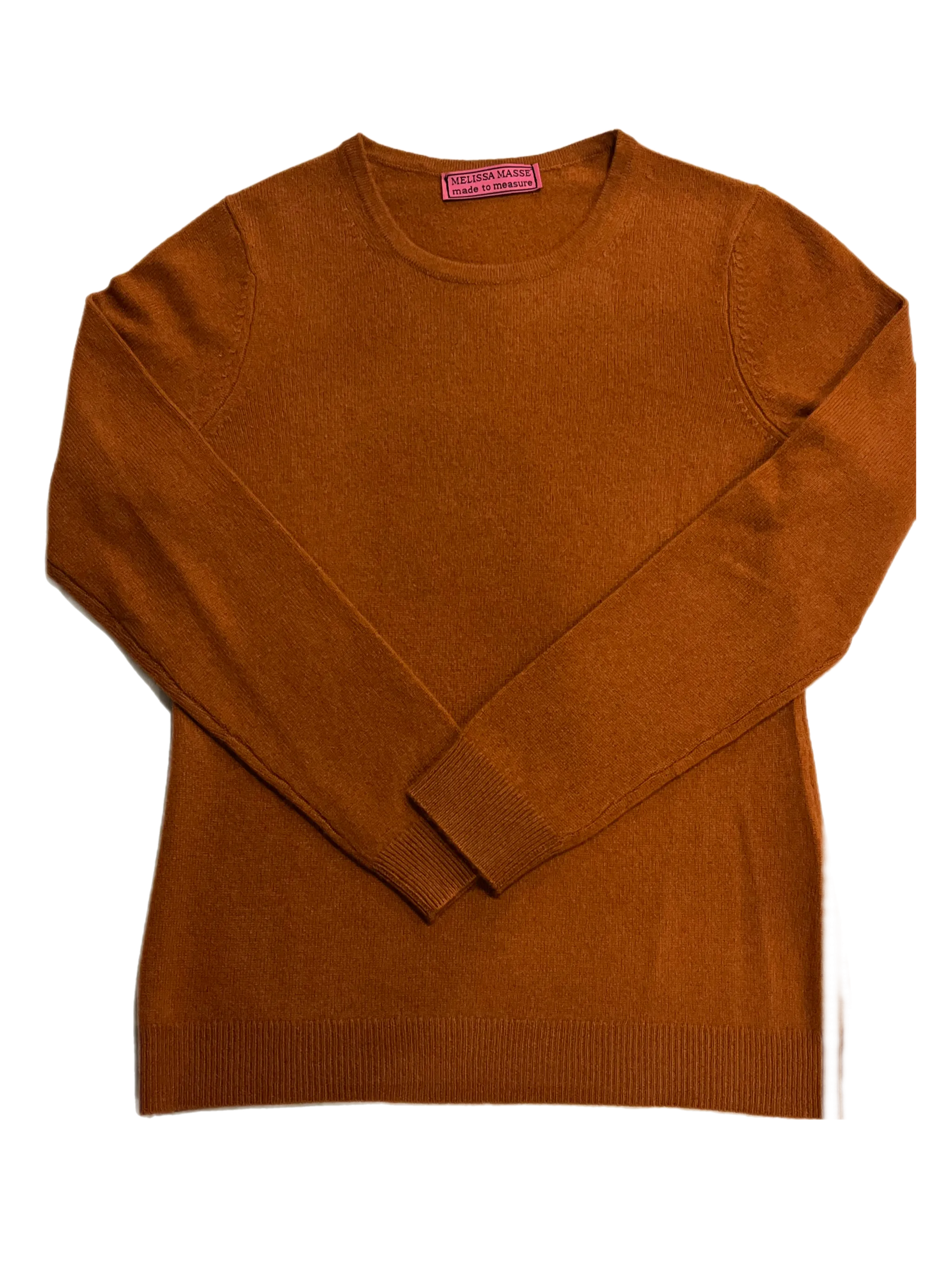 Our classic crew neck cashmere sweater *available in Black, H. Grey, Light blue, Terra cotta and Navy. Monogram Optional.