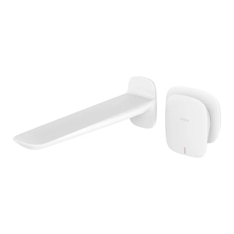 Phoenix Nuage Wall Basin/Bath Mixer Set 200mm - Matte White