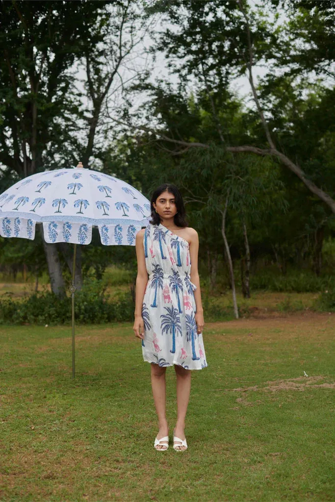 Pink Panther Pleated One Shoulder Dress