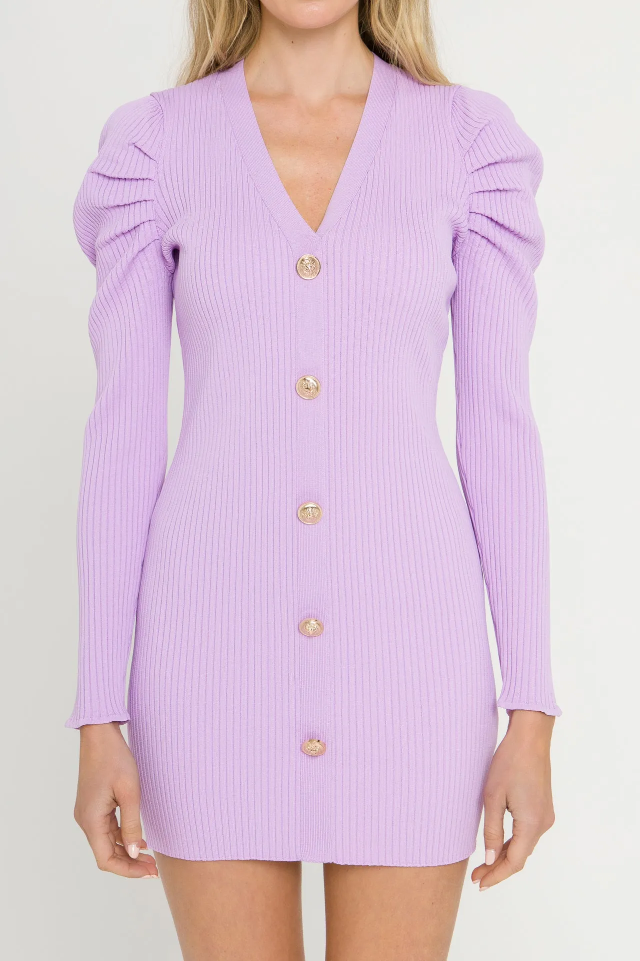 Plunging V-Neck Knit Dress