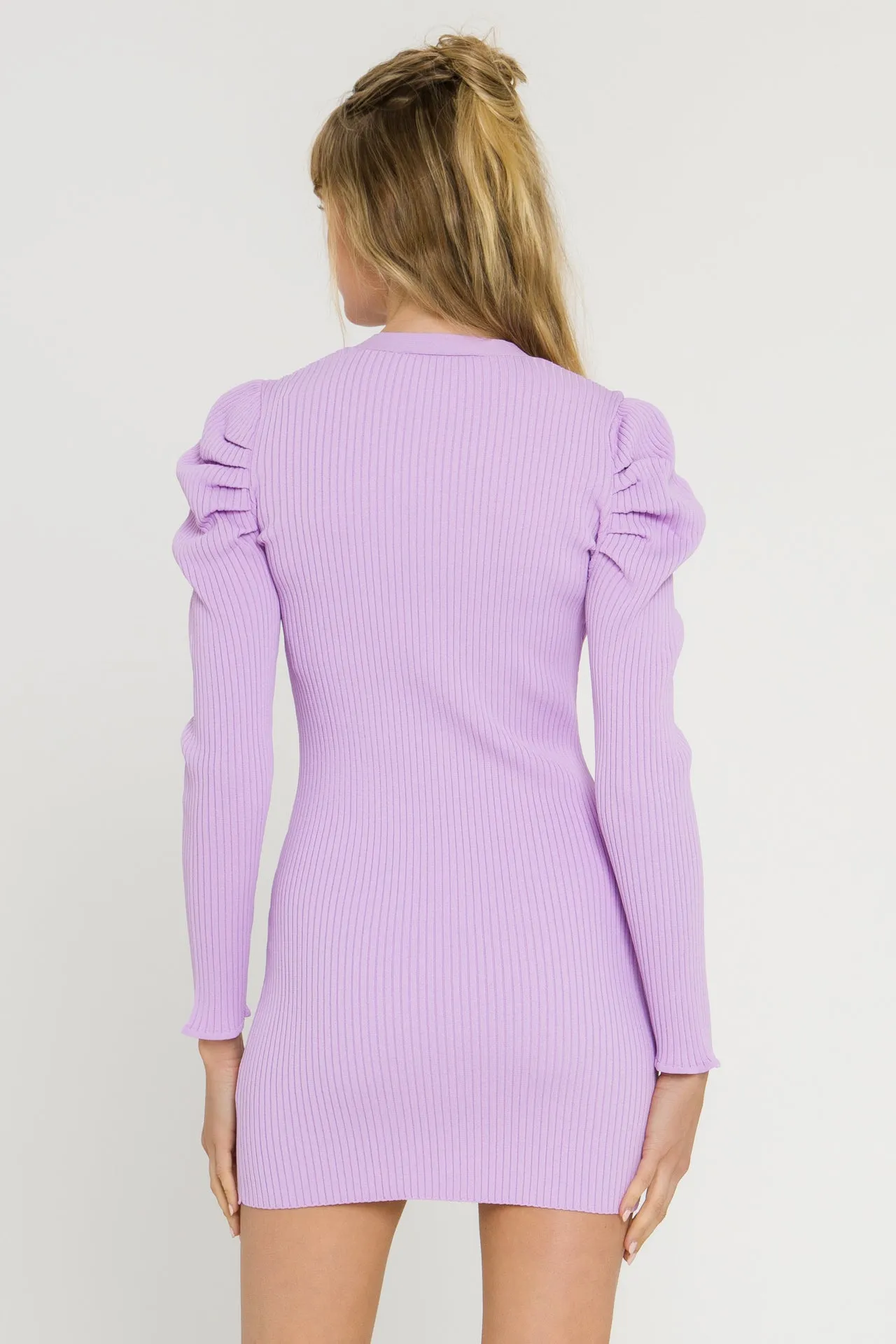 Plunging V-Neck Knit Dress