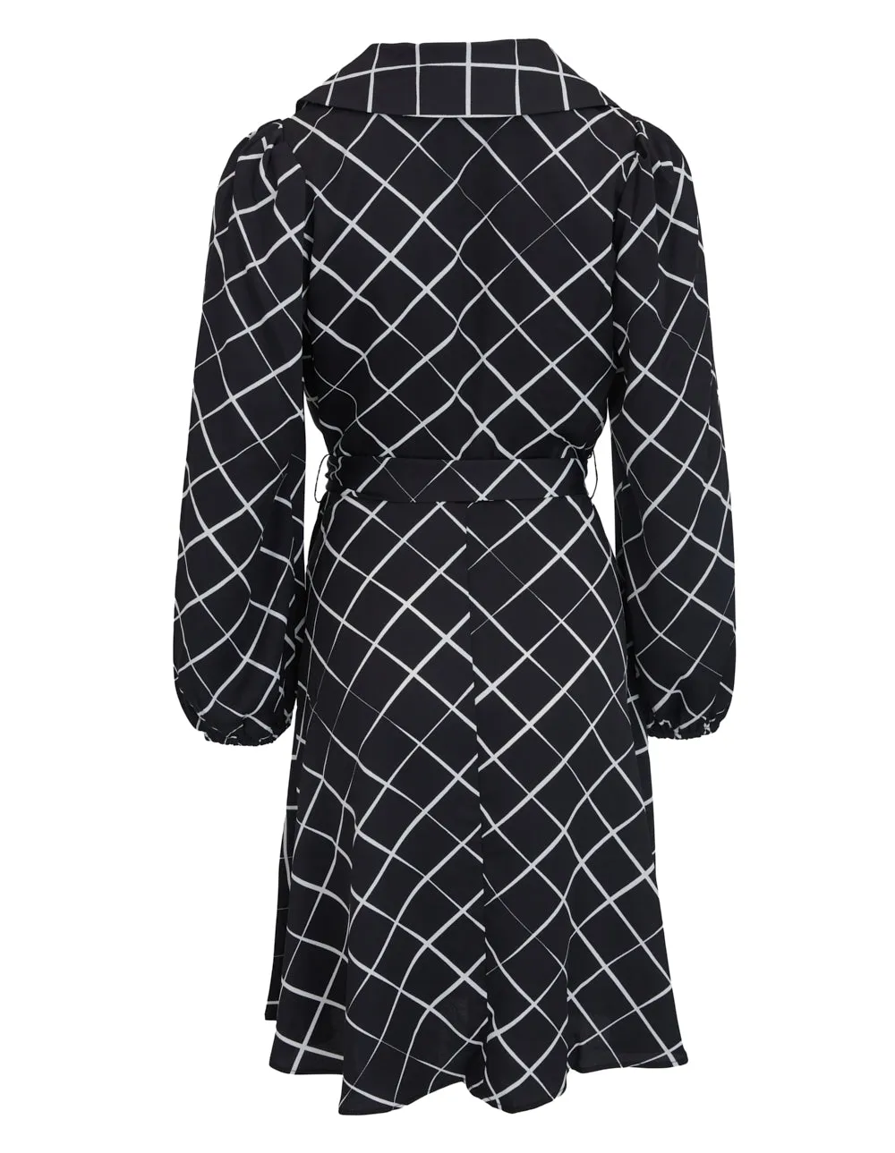 Printed Crepe Satin Balloon Sleeve Dress