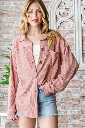 Reborn J Button Up Long Sleeve Shacket Reborn J Button Up Long Sleeve Shacket