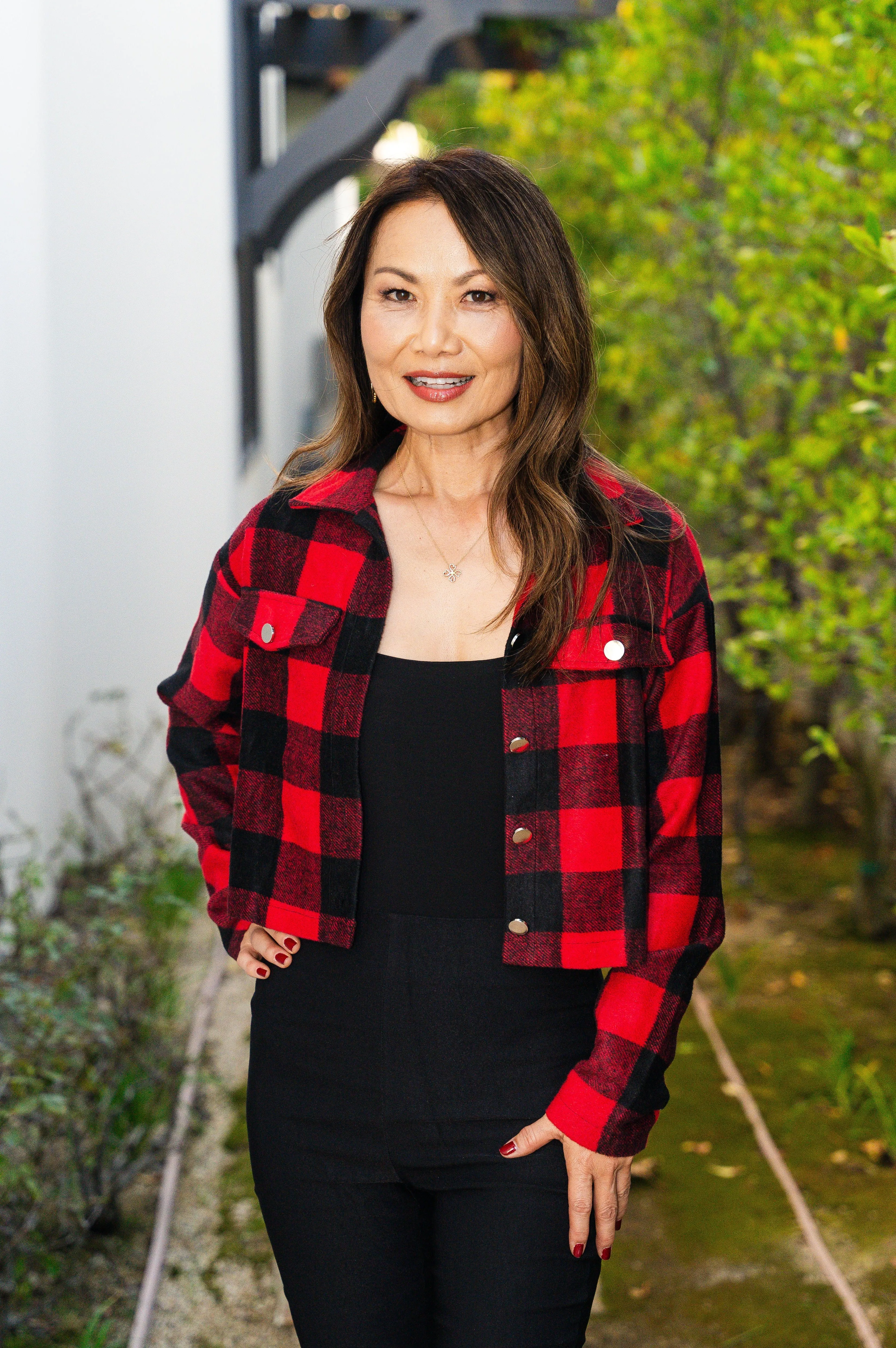 Red and Black Check Shacket