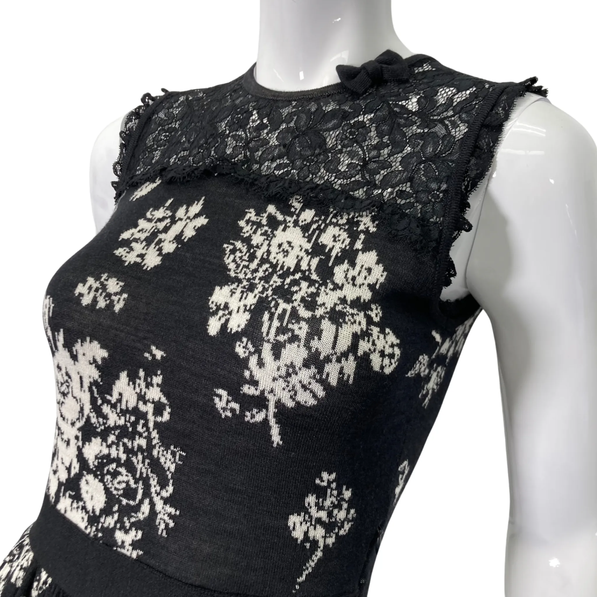 Red Valentino Fit and Flare Black Knitted Dress