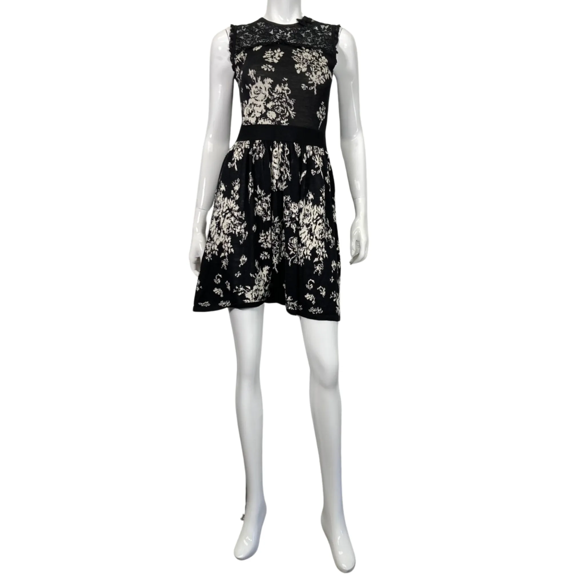 Red Valentino Fit and Flare Black Knitted Dress