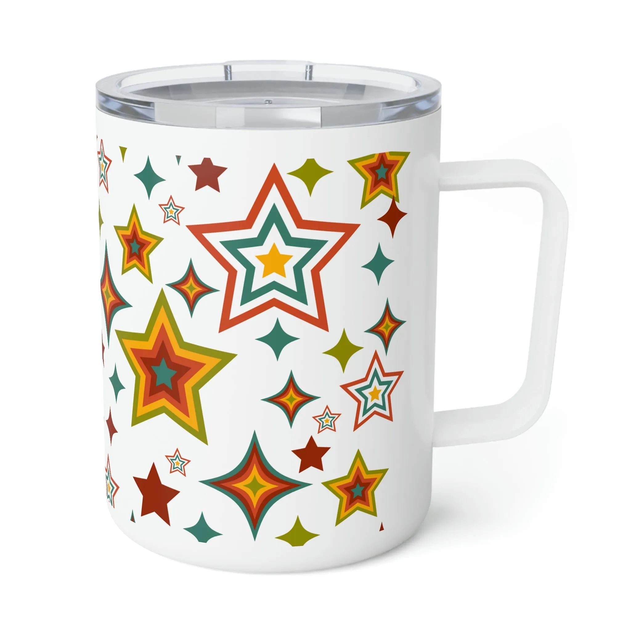 Retro Star Insulated Coffee Mug, 10oz