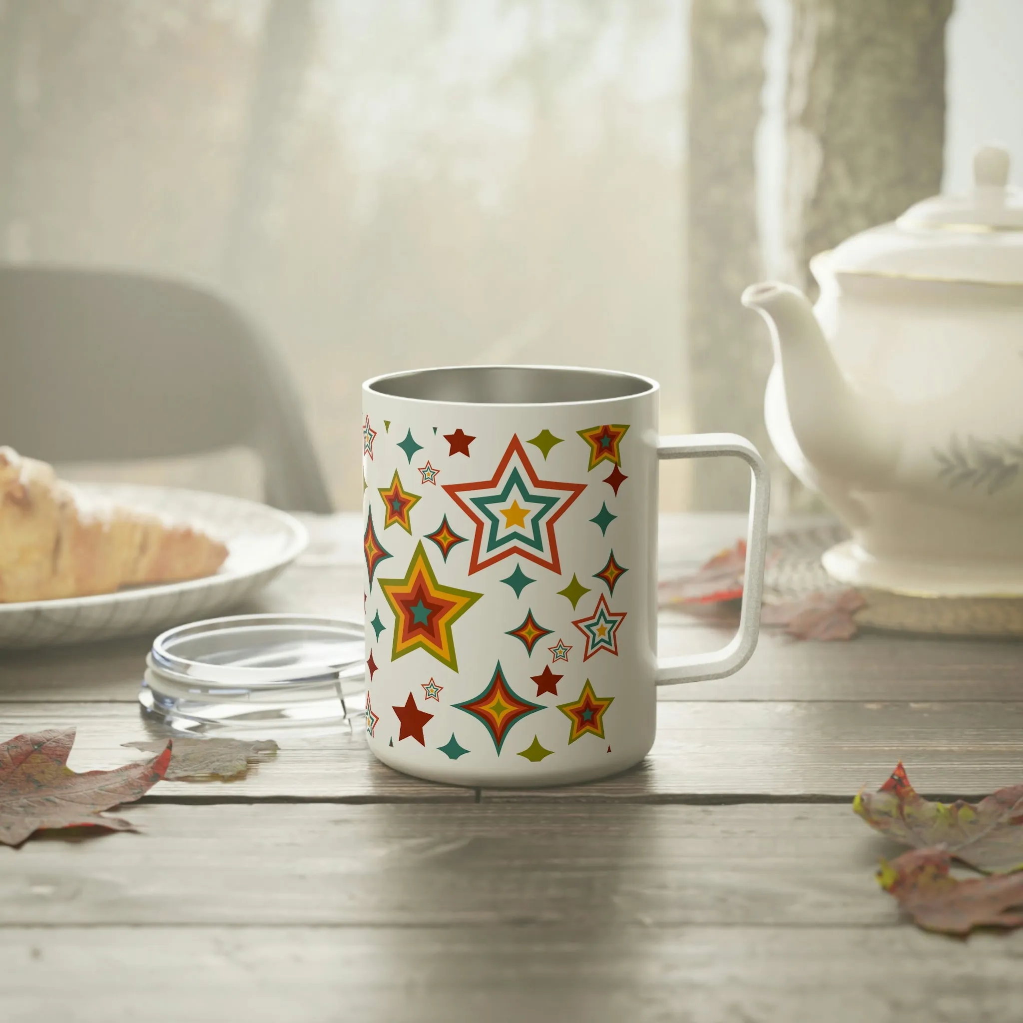 Retro Star Insulated Coffee Mug, 10oz