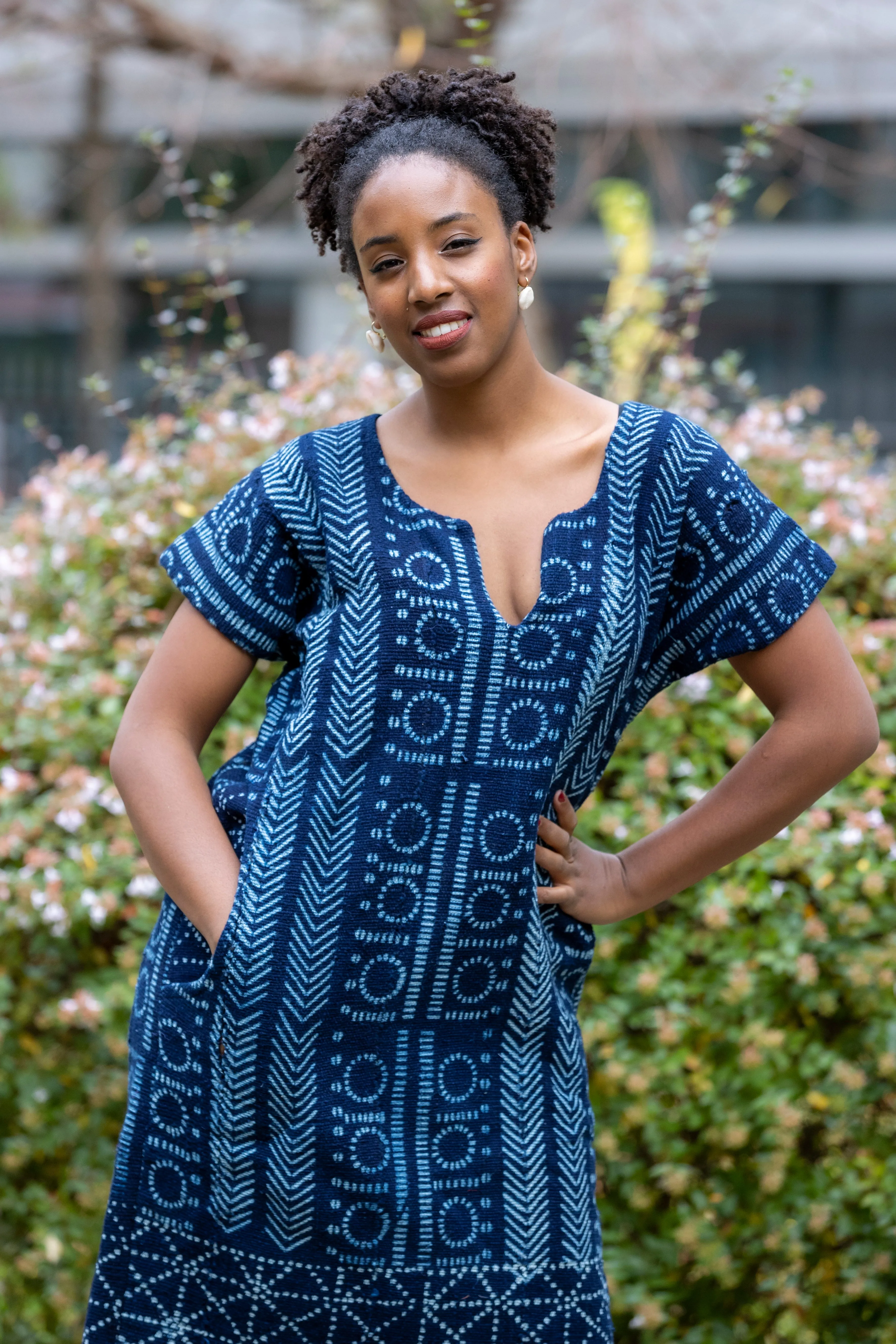 Robe droite "Farafina" en Galafini tissé du Mali