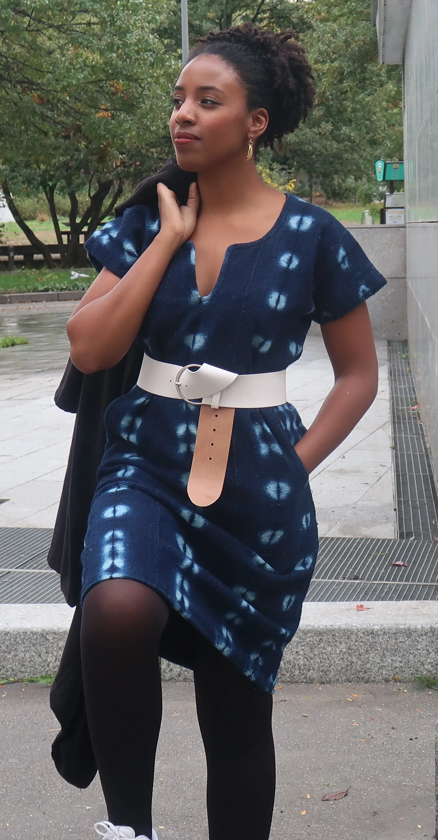 Robe droite "Farafina" en Galafini tissé du Mali