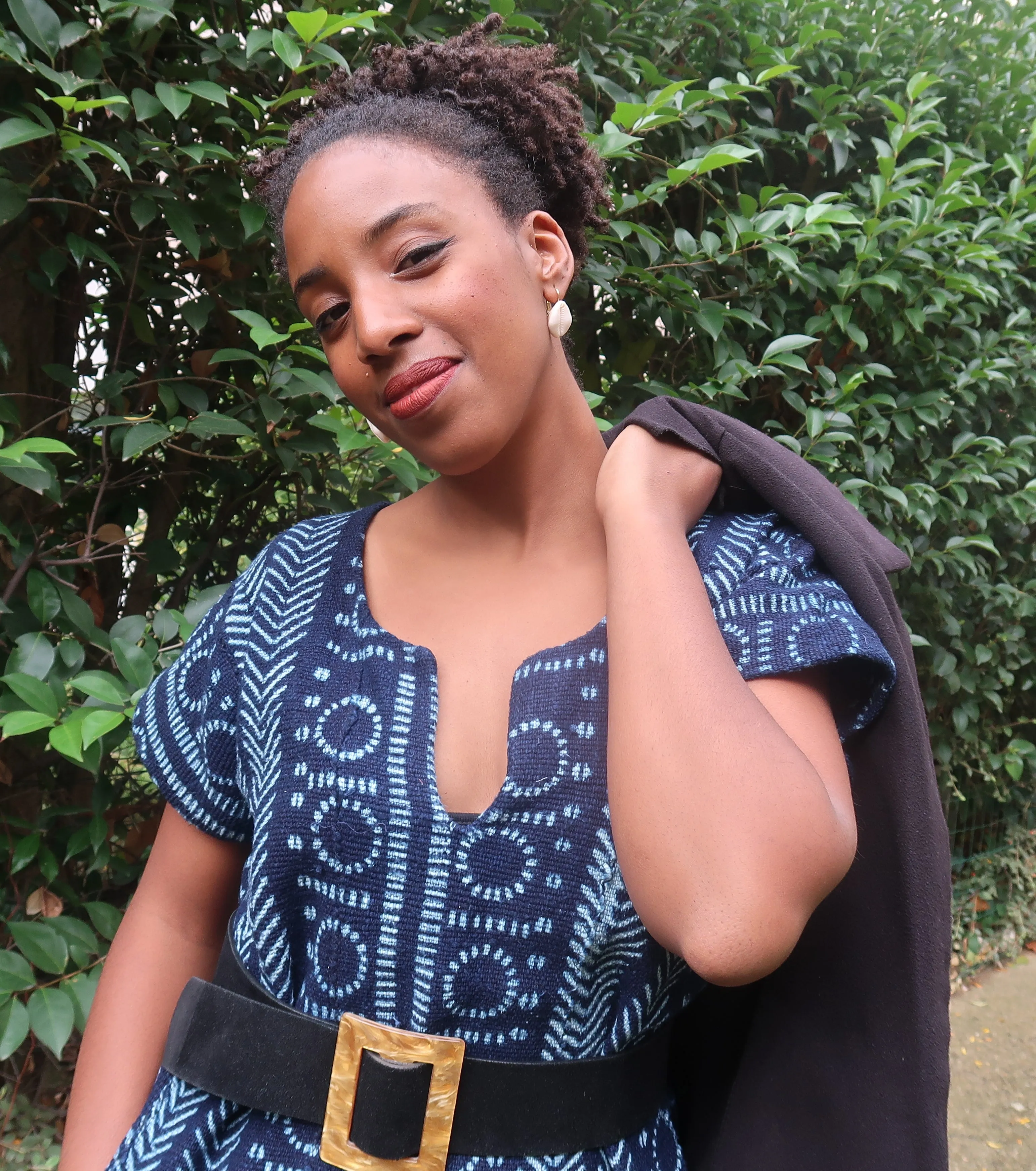 Robe droite "Farafina" en Galafini tissé du Mali
