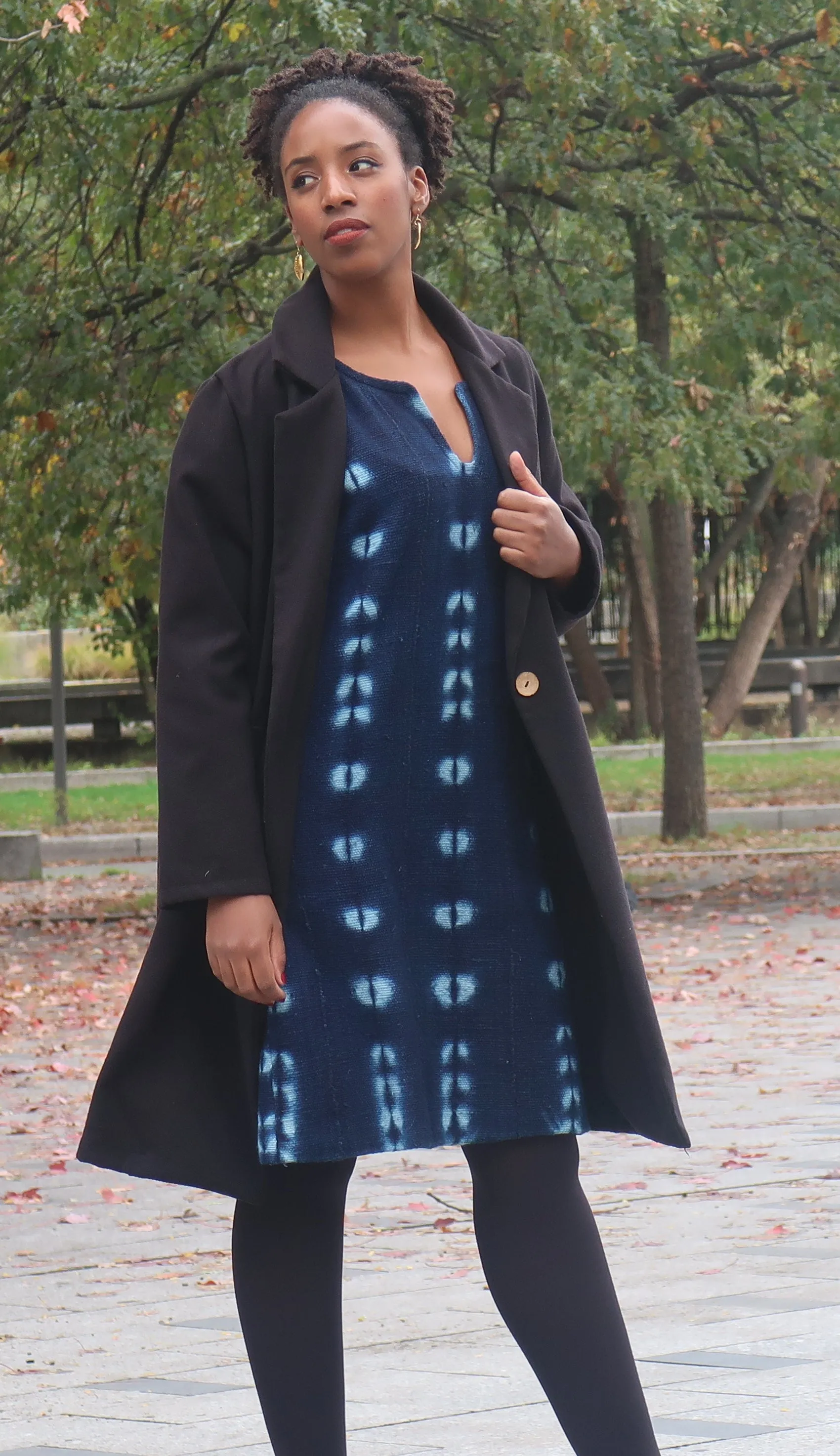 Robe droite "Farafina" en Galafini tissé du Mali