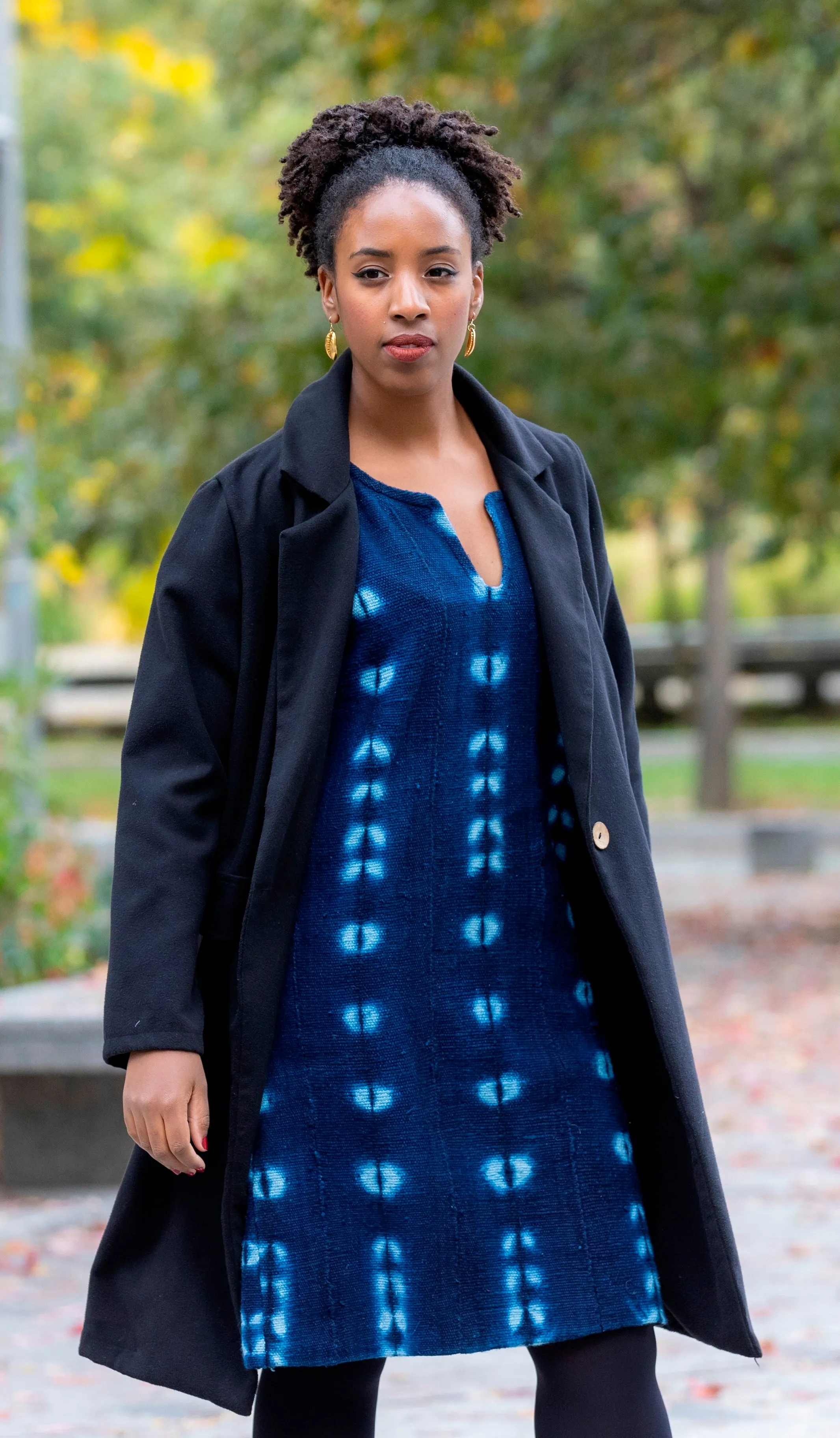 Robe droite "Farafina" en Galafini tissé du Mali
