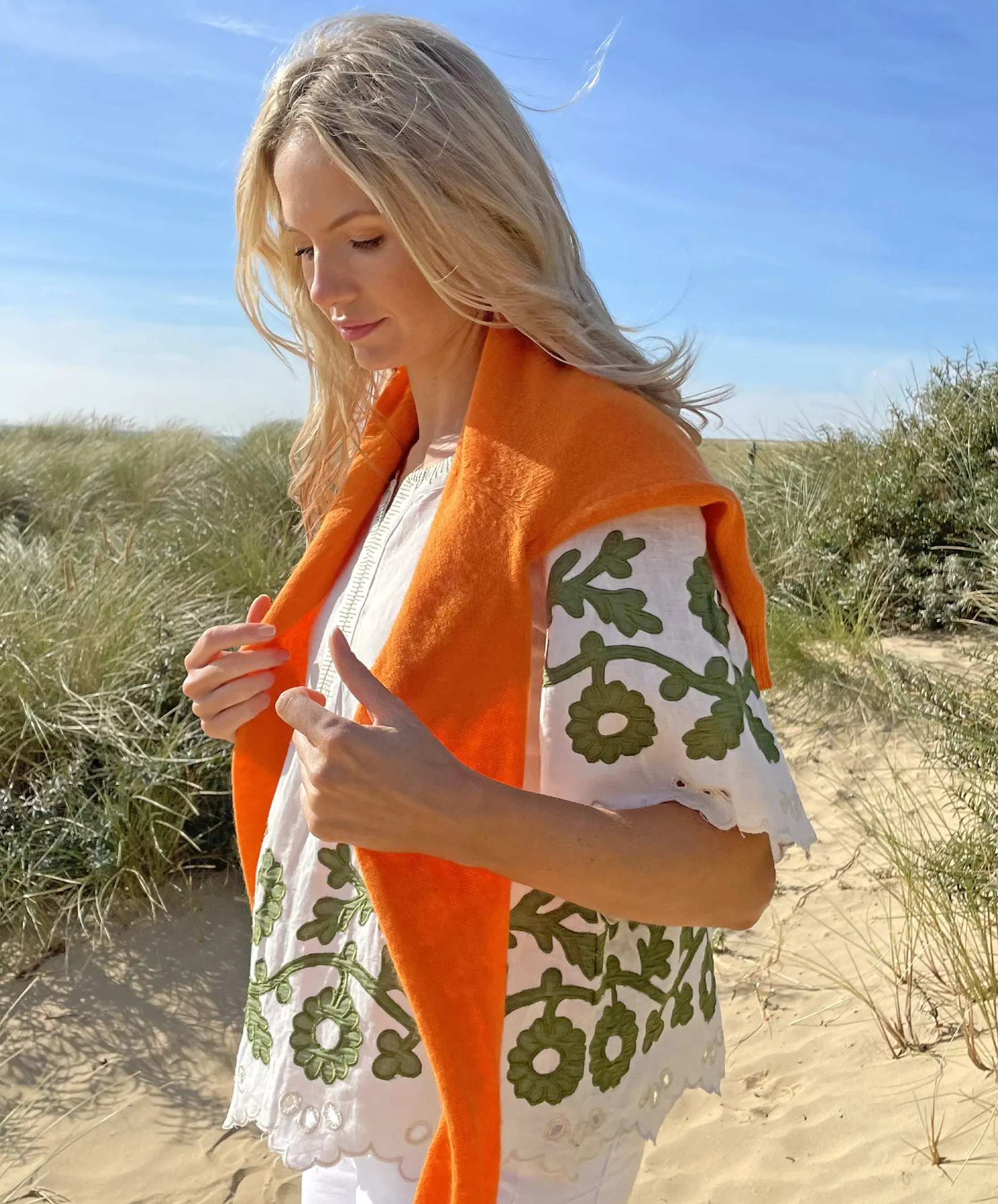 Rose & Rose Alassio Top White/Olive
