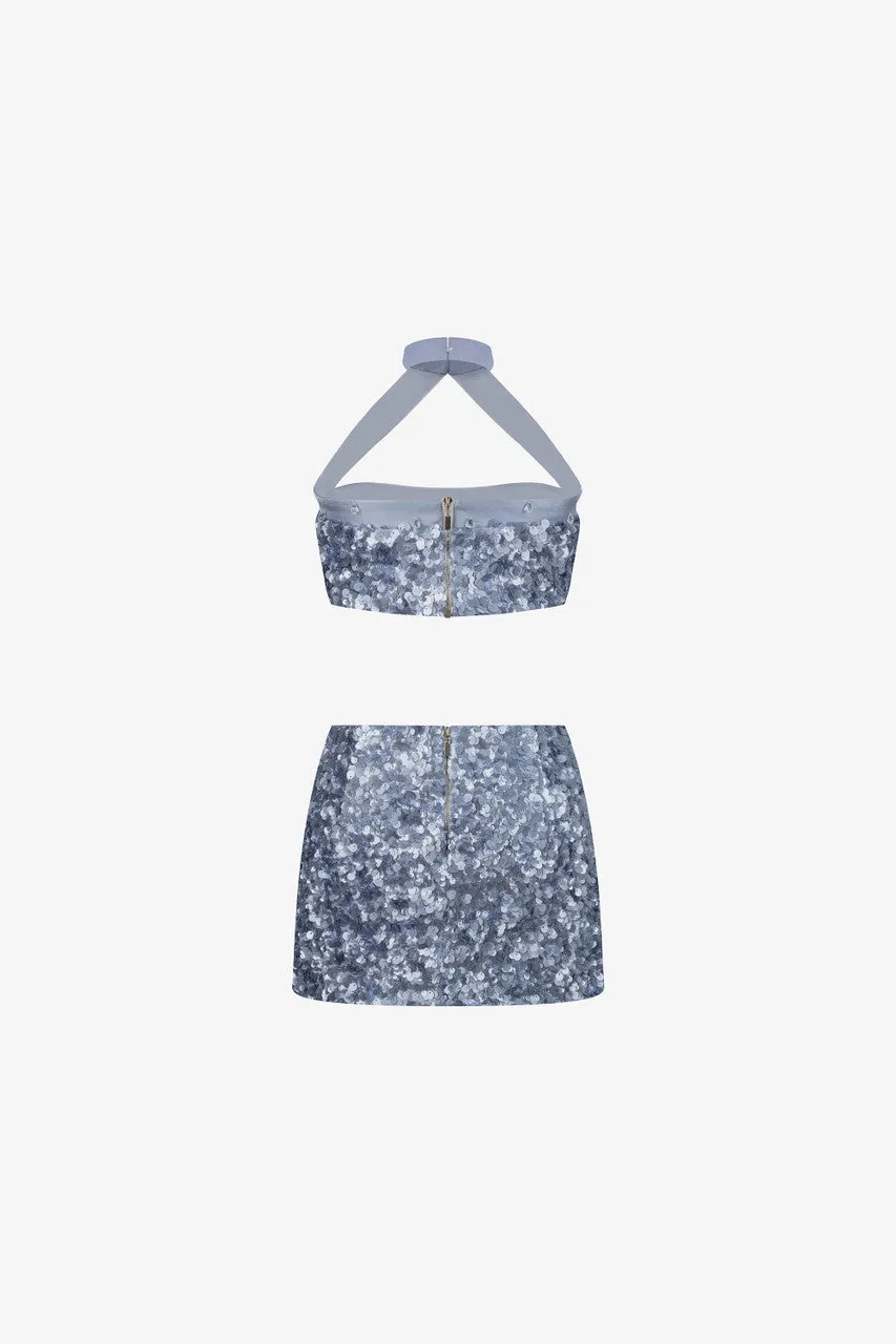 Sequin Cheongsam Neckline Mini Dress