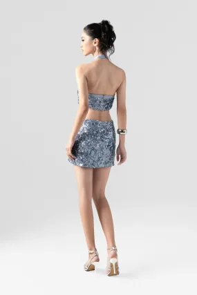 Sequin Cheongsam Neckline Mini Dress