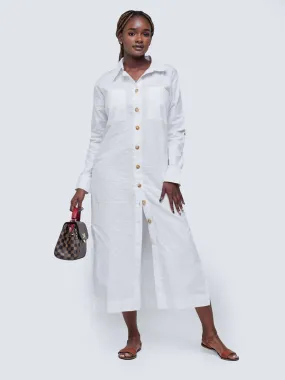 Simbaress Linen Diani Dress - White