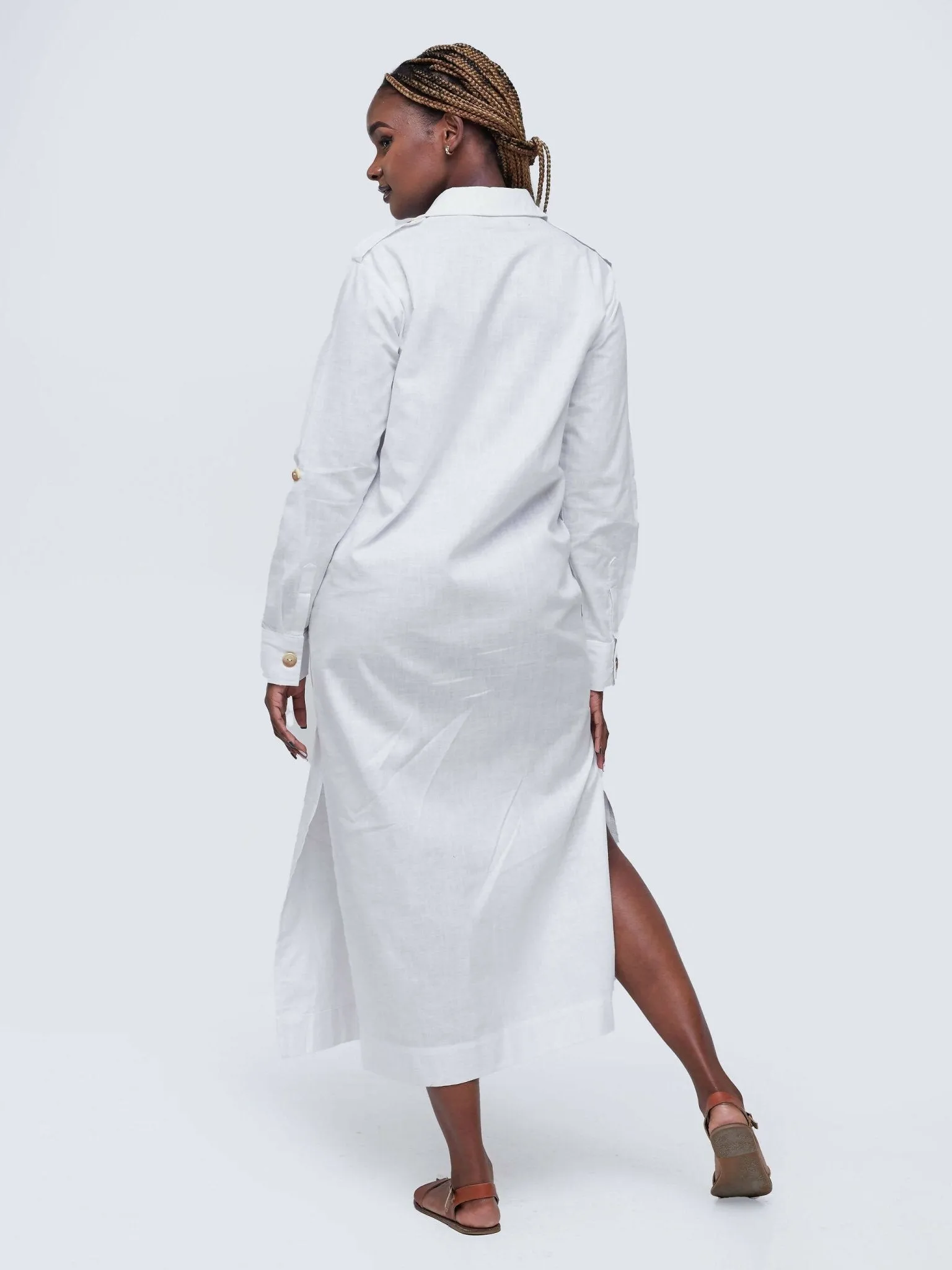 Simbaress Linen Diani Dress - White