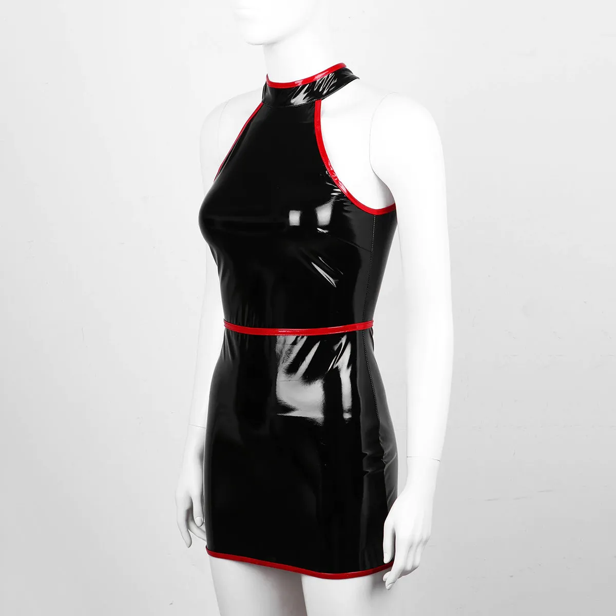 Slim Fit Bodycon Dress for Pole Dance / Women's Wetlook Sleeveless Dress in Alternative Apparel