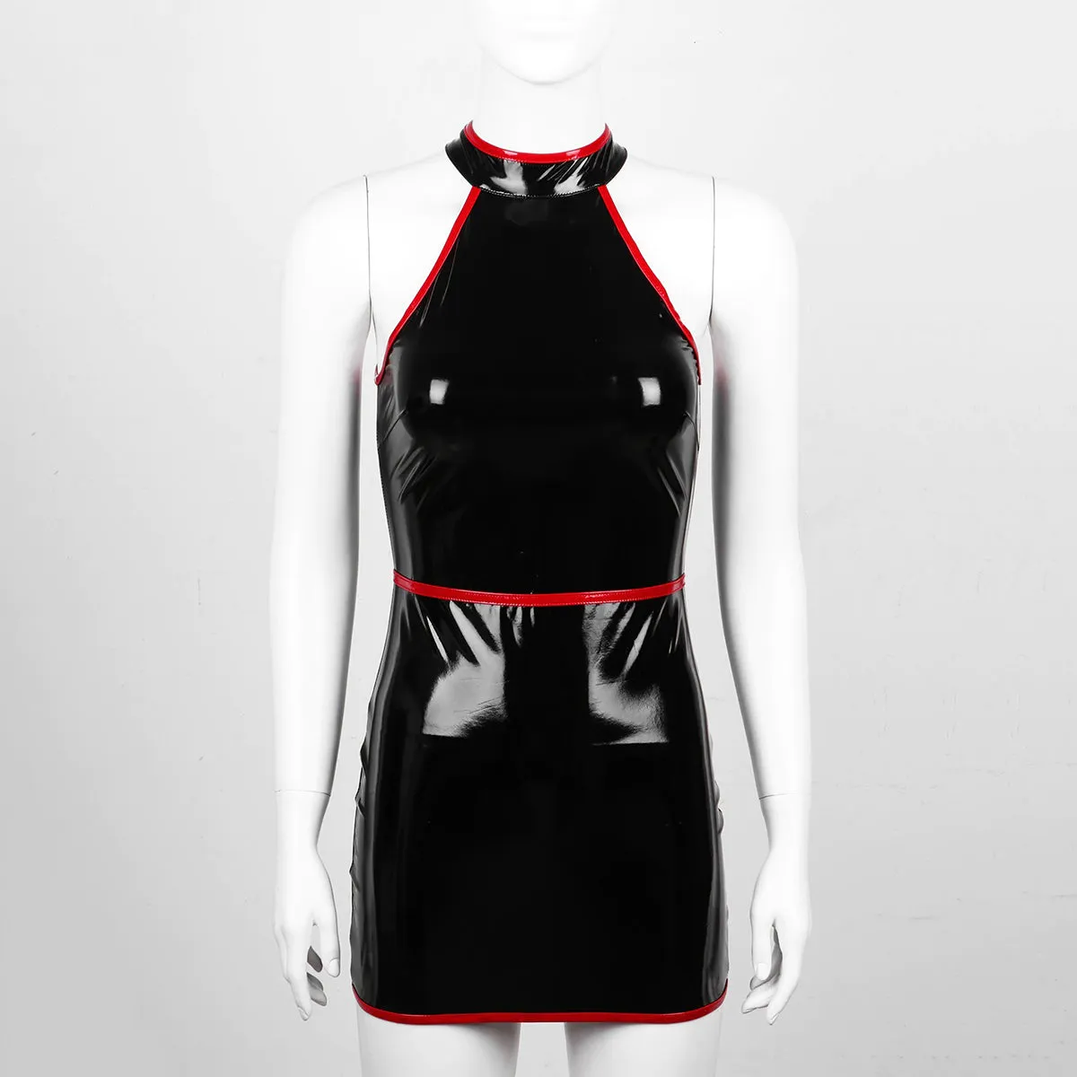 Slim Fit Bodycon Dress for Pole Dance / Women's Wetlook Sleeveless Dress in Alternative Apparel