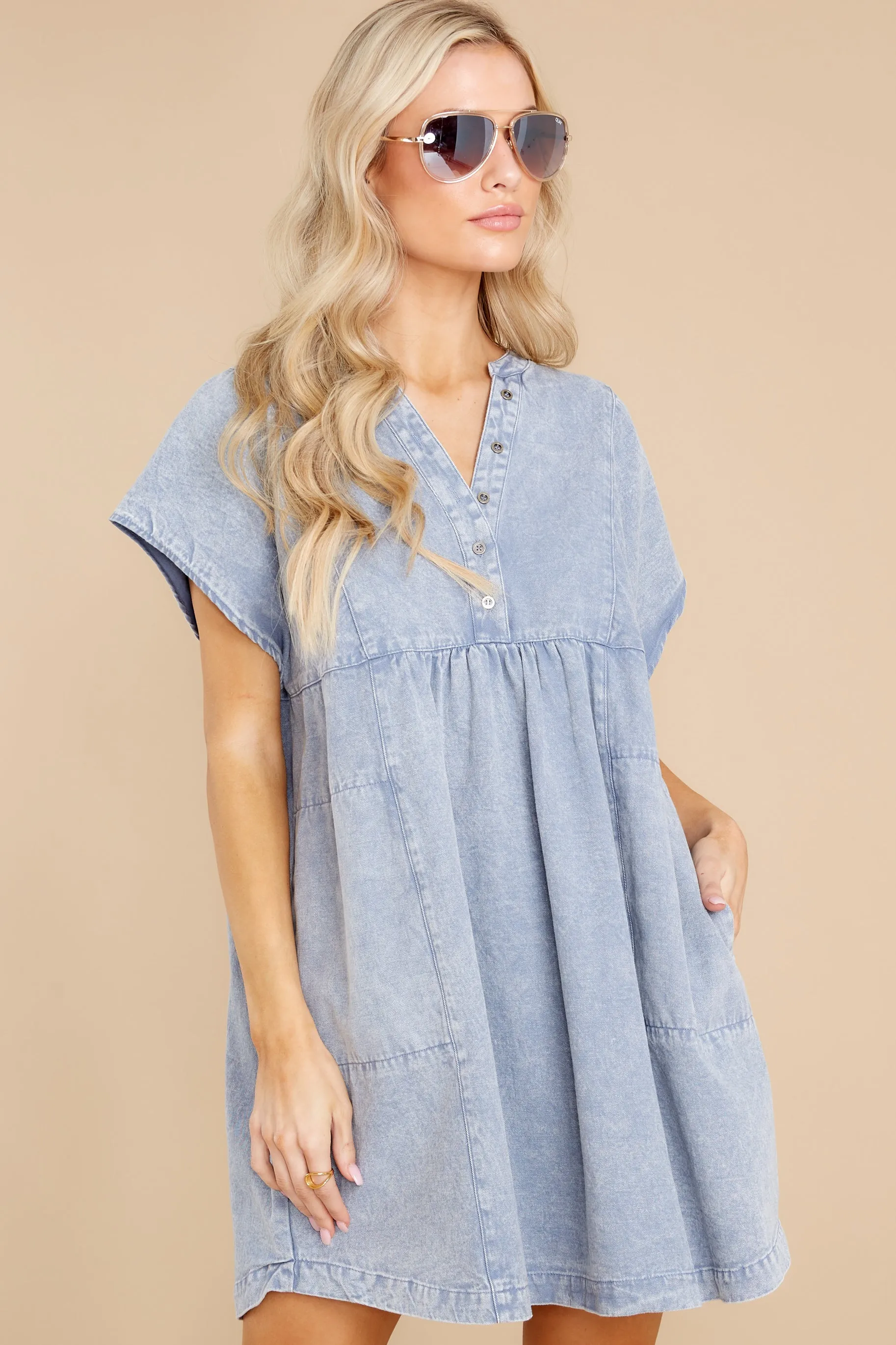 Something To See Denim Blue Dress