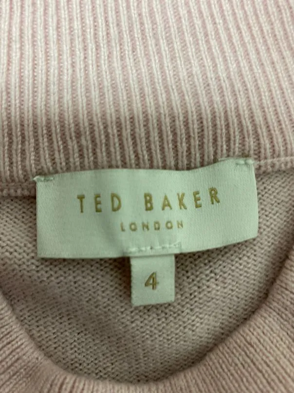 TED BAKER PALE PINK AMRITA WRAP DRESS SIZE 4