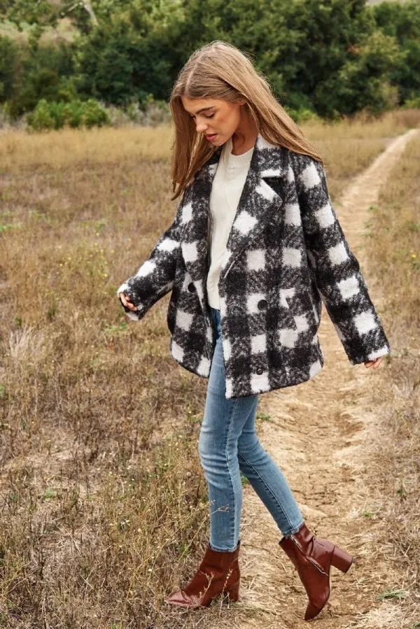 The Buffalo Check Boucle Jacket - Black - PLUS