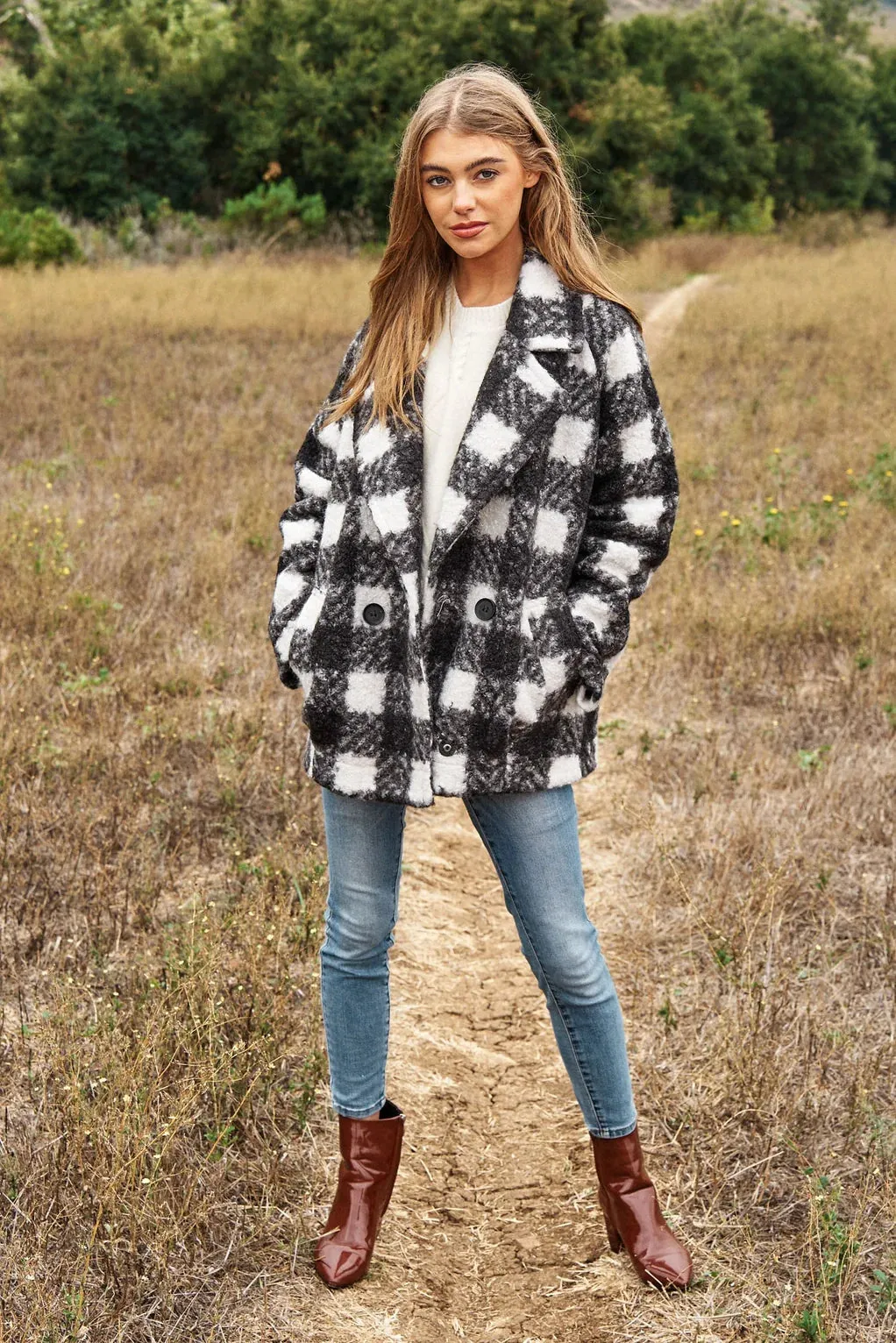 The Buffalo Check Boucle Jacket - Black - PLUS