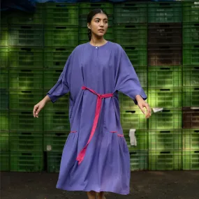 Upcycled Solid dress For Women | Oversized | Purple
