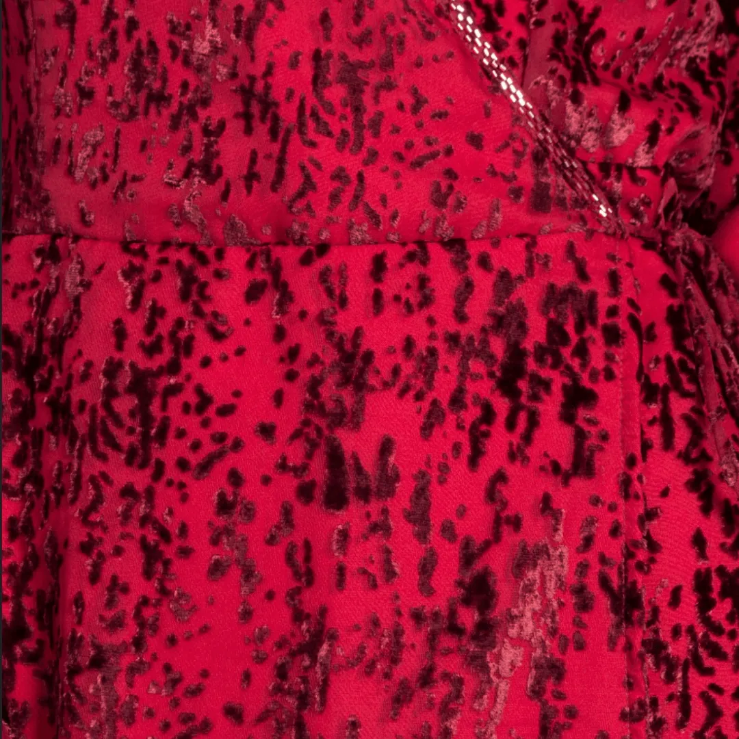 Velvet Beaded Hem Wrap Top