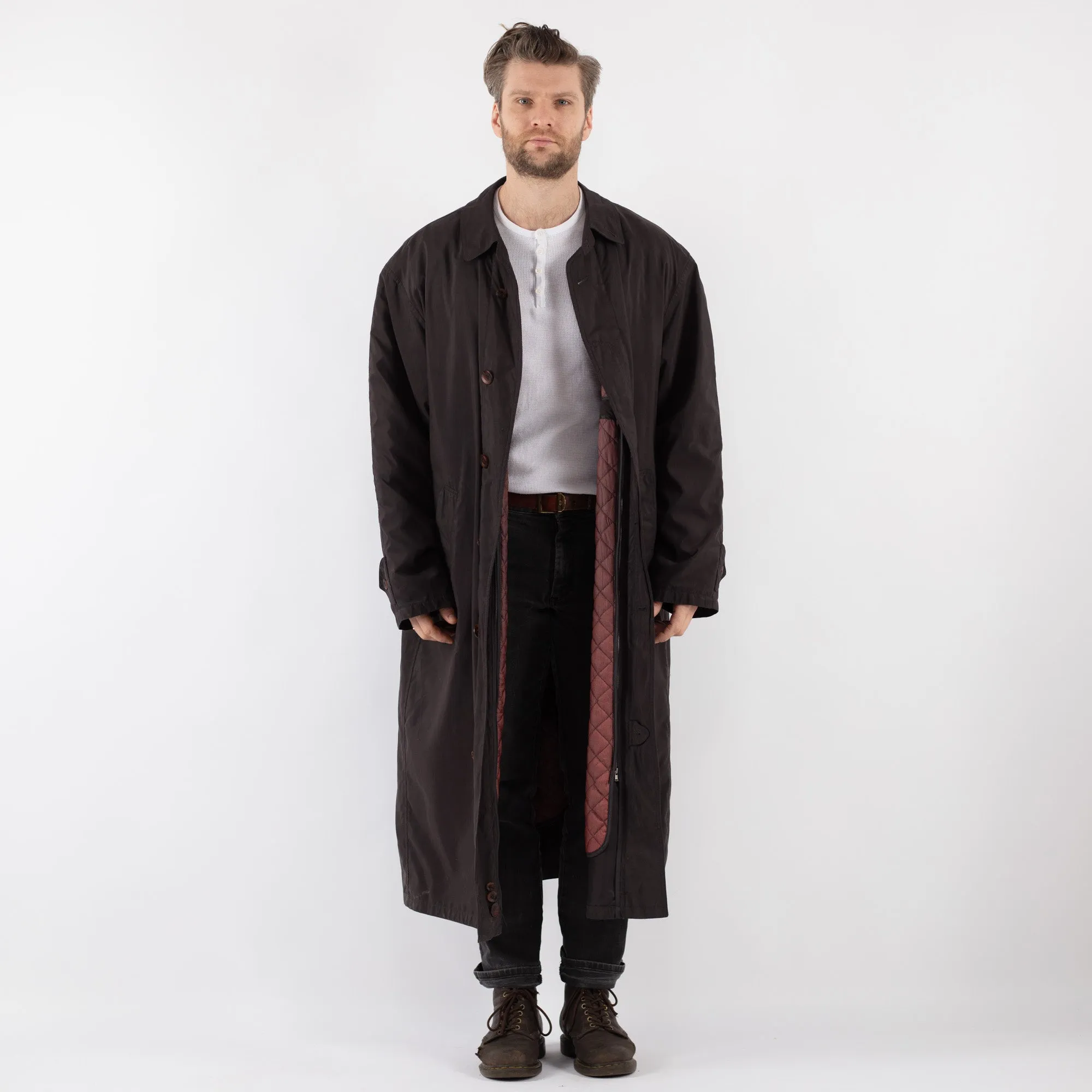 Vintage 70's Men Mac Coat in Brown