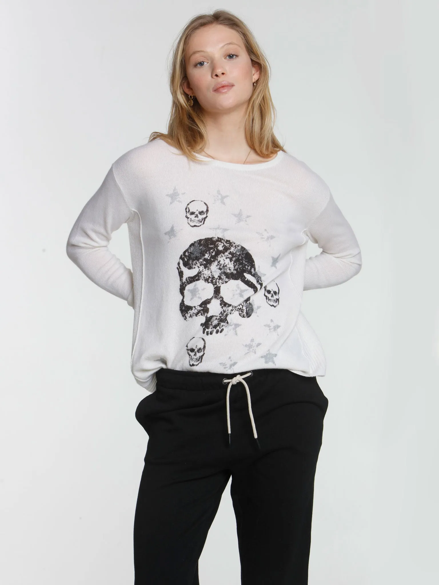 Vintage Skull Crew - White