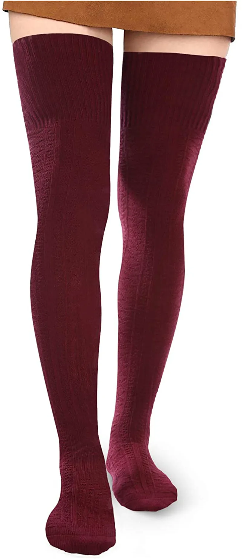 Women Thigh High Socks Extra Long Cotton Knit Warm Thick Tall Long Boot Stockings Leg Warmers