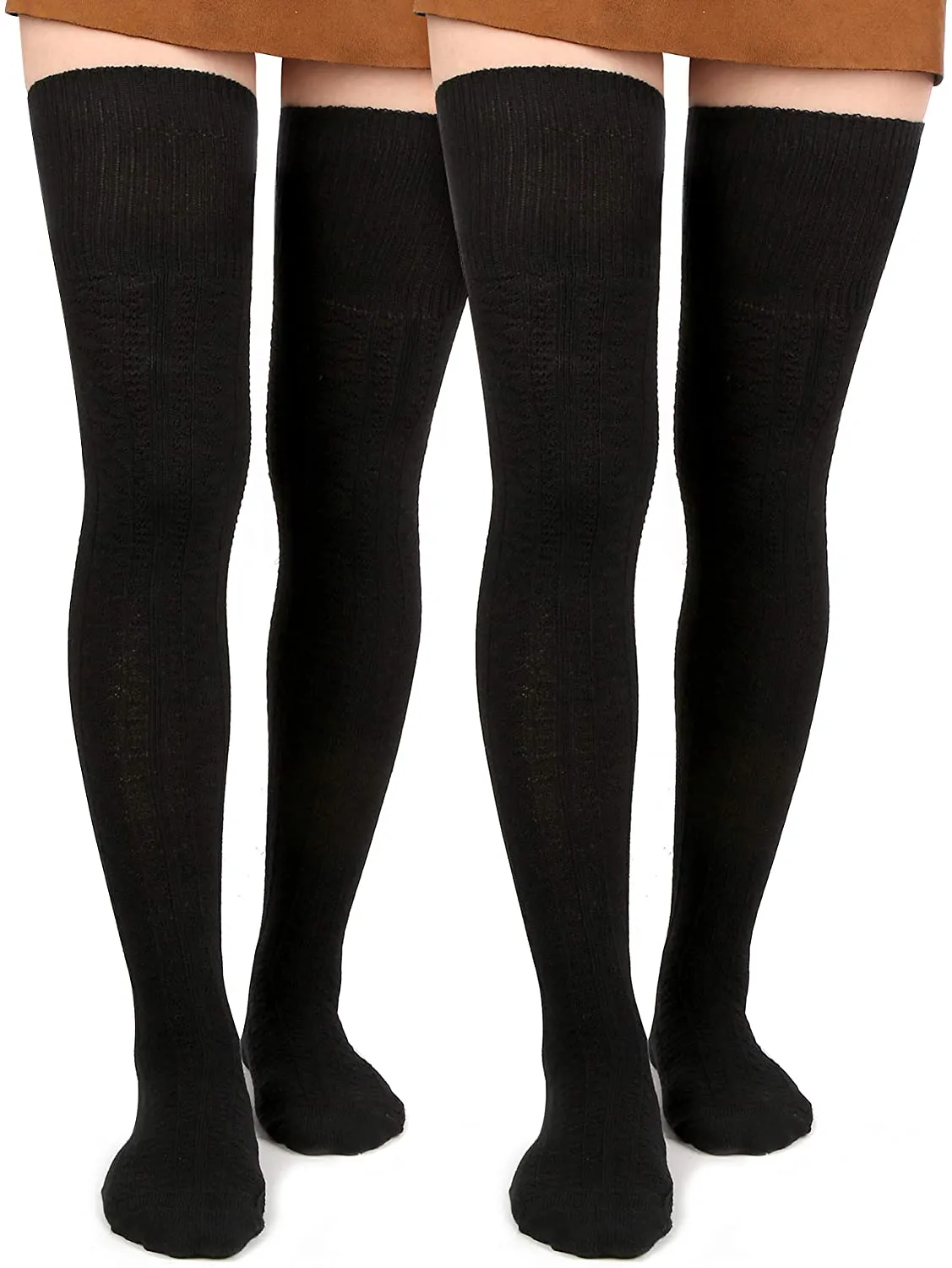 Women Thigh High Socks Extra Long Cotton Knit Warm Thick Tall Long Boot Stockings Leg Warmers