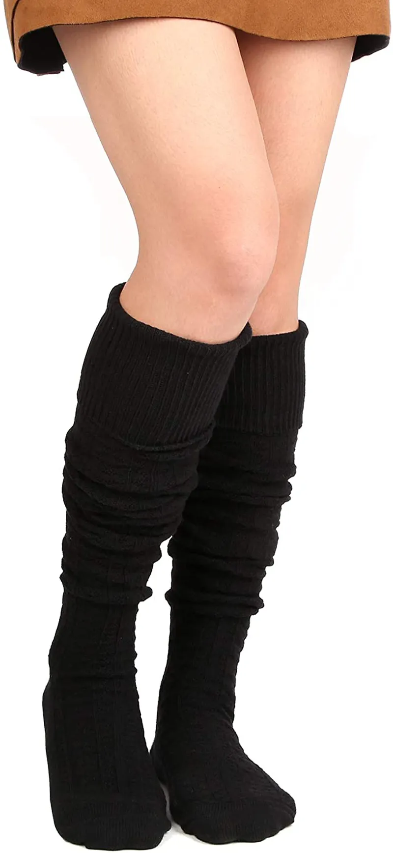 Women Thigh High Socks Extra Long Cotton Knit Warm Thick Tall Long Boot Stockings Leg Warmers