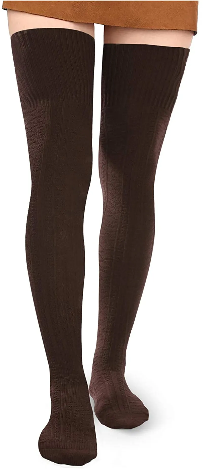 Women Thigh High Socks Extra Long Cotton Knit Warm Thick Tall Long Boot Stockings Leg Warmers
